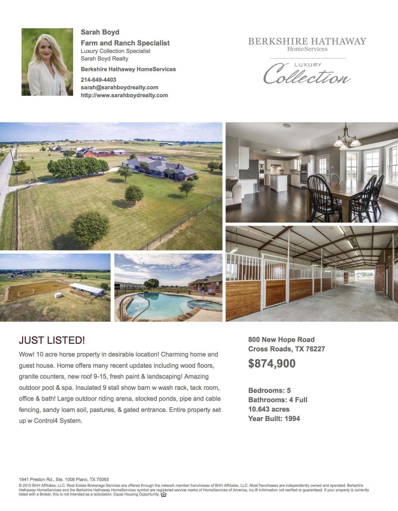 Buying or Selling a Dallas Horse Property? Contact Sarah Boyd Realty